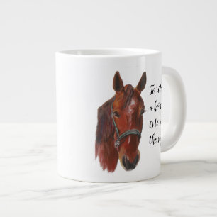 Grande Tasse Portrait du visage du Cheval de Châtaignes