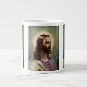 Grande Tasse Portrait religieux vintage de Jésus-Christ avec ha