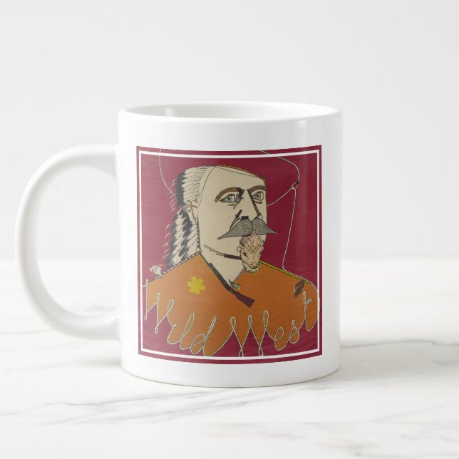 Grande Tasse Portrait Tête Et Épaules De Buffalo Bill (Gauche)