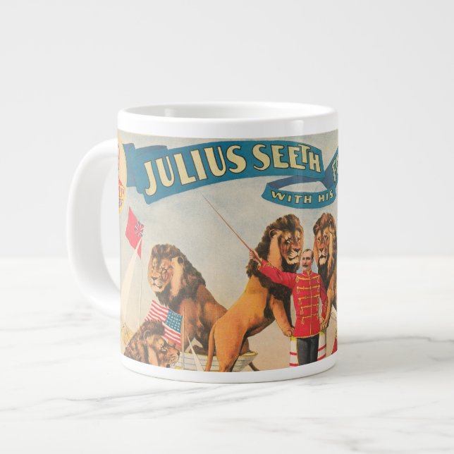 Grande Tasse Poster De Cirque De Julius Vit Avec Ses Lions (Devant gauche)