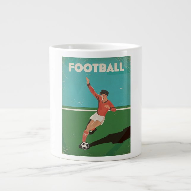 Grande Tasse Poster de football vintage (Devant)