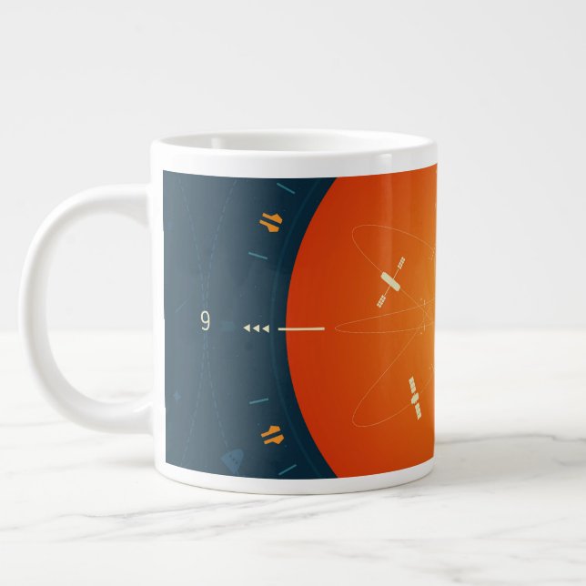 Grande Tasse Poster de l'horloge atomique Deep Space, version o (Gauche)