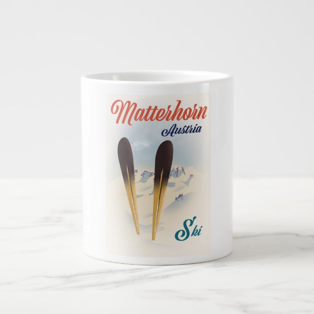 Grande Tasse Poster de ski Matterhorn Autriche. (Devant)