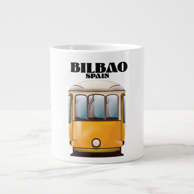Grande Tasse Poster de voyage en tramway Bilbao Espagne (Devant)