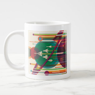 Grande Tasse Poster de Voyage Espace Rétro - Système Solaire Gr