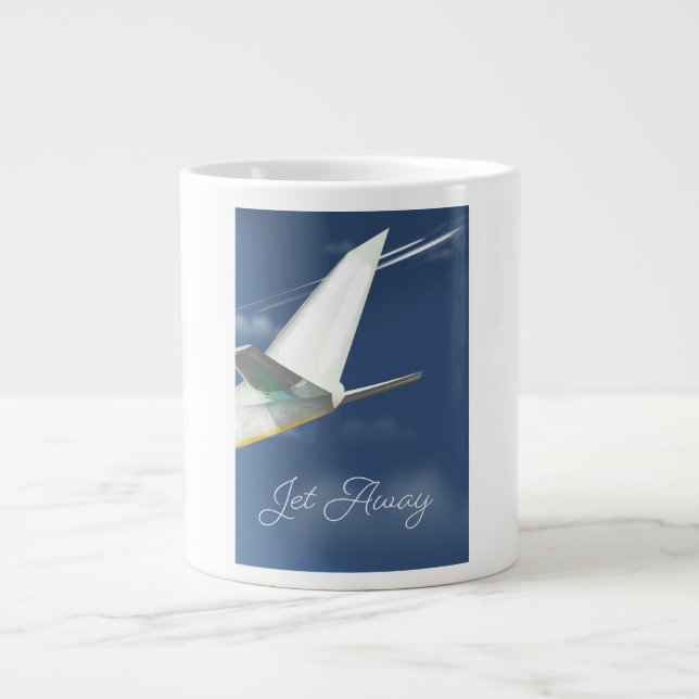 Grande Tasse Poster de voyage Jet Away. (Devant)