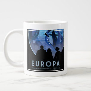 Grande Tasse Poster de voyage Retro Space - Jupiter's Moon Euro