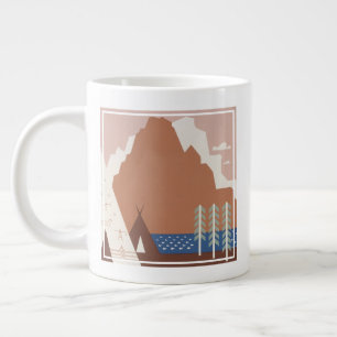 Grande Tasse Poster vintage Promouvoir Les Voyages Au Montana. 