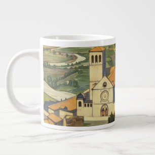 Grande Tasse Poster Vintage voyage D'Assise, Italie