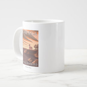 Grande Tasse Poster Vintage voyage du phare de Lime Kiln
