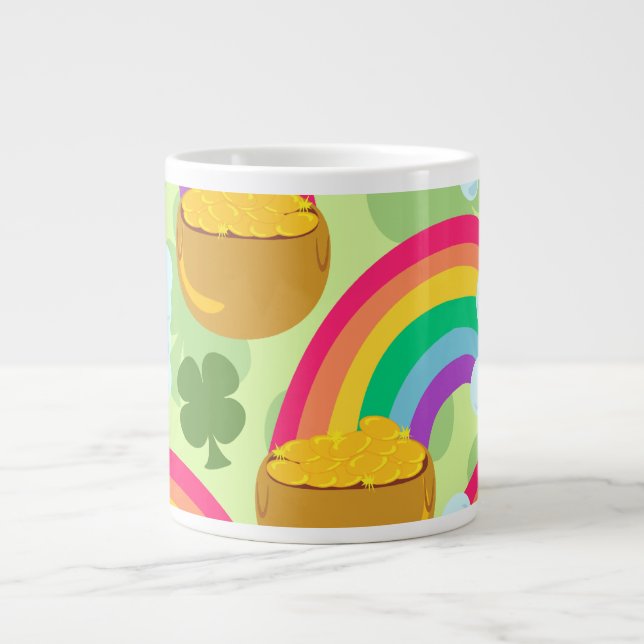 Grande Tasse Pot de chance O Motif d'or (Devant)