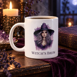 Grande Tasse Pot de sorcière – Art de sorcière violette Hallowe