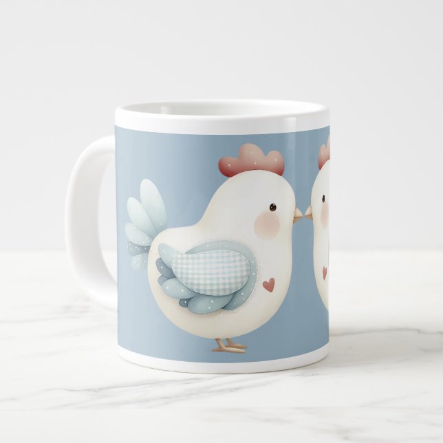 Grande Tasse Poulet Cottagecore Pastel (Devant gauche)
