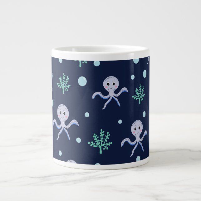 Grande Tasse Poulpe sous la mer motif pour enfants (Devant)