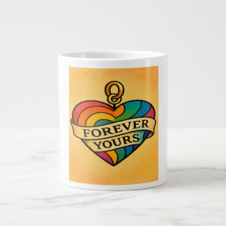 Grande Tasse Pour toujours votre coeur d'amour coloré