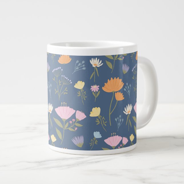 Grande Tasse Prairie colorée sur fond bleu (Devant droit)