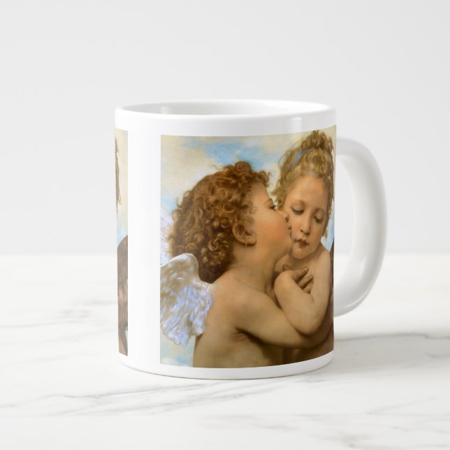 Grande Tasse Premier Baiser (détail d'ange) de Bouguereau (Devant droit)