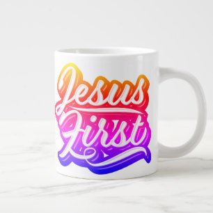 Grande Tasse Première couleur vive de Jésus