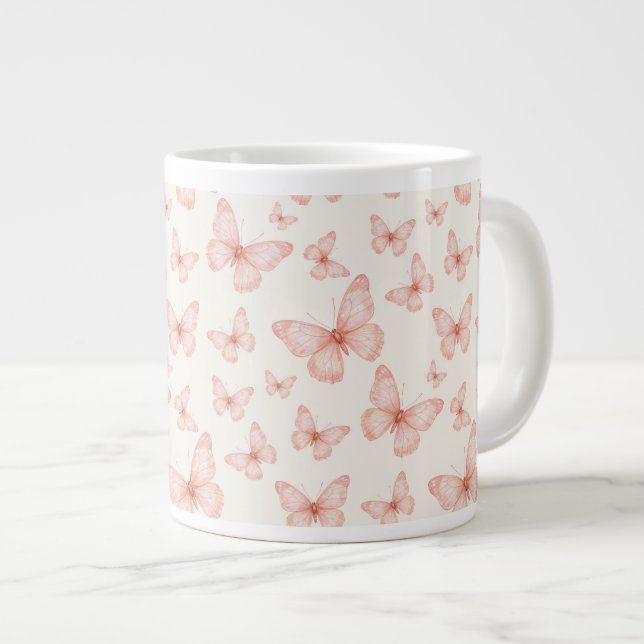 Grande Tasse Pretty pink butterflies (Devant droit)
