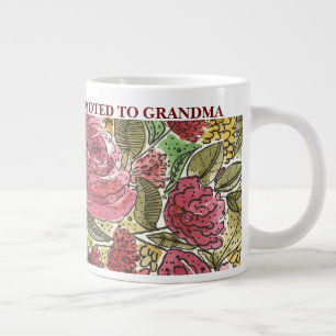 Grande Tasse Promu aux fleurs roses de grand-mère