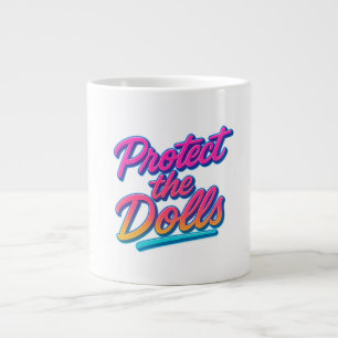 Grande Tasse Protégez les poupées Neon Art Rétro