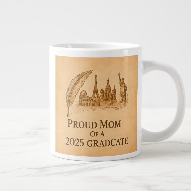 Grande Tasse Proud Mom of 2025 History Grad - Art de référence (Droite)