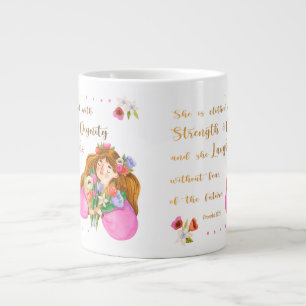 Grande Tasse Proverbes 31:25 Elle est habillée de force