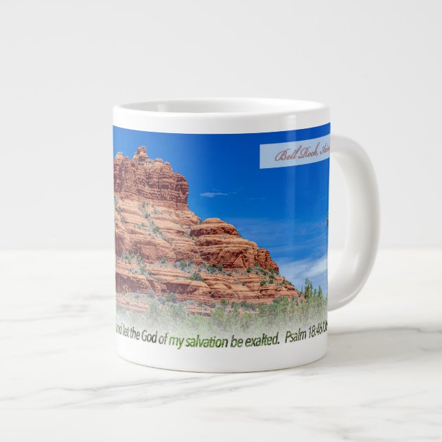 Grande Tasse Psaume 18:46 Rocher de Bell KJV (Devant droit)