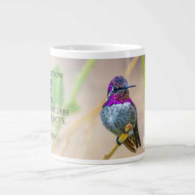 Grande Tasse Psaume colibri de Costa 145:4 KJV (Devant)