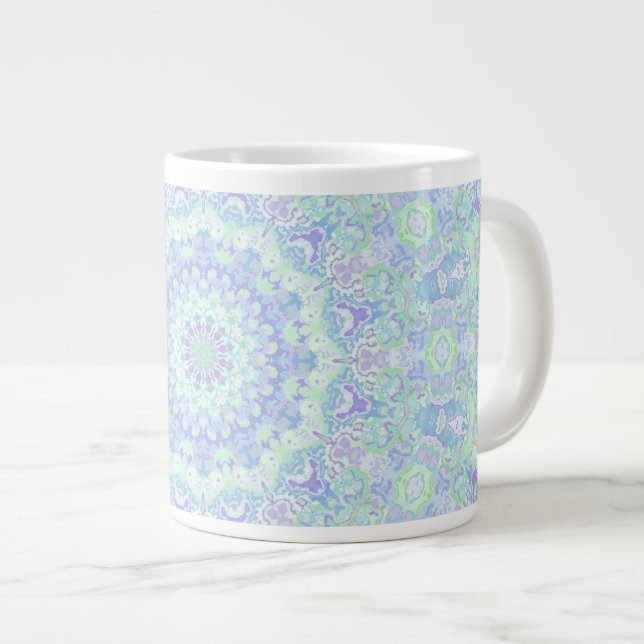 Grande Tasse Psychédélique Coloré Pastel Ornate Hippie Mandala (Devant droit)