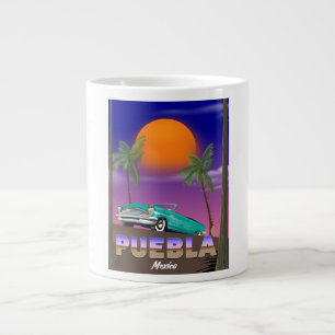 Grande Tasse Puebla Mexique, affiche de vacances