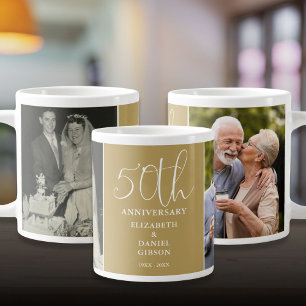 Grande Tasse Puis et maintenant 2 Photo 50e anniversaire Mariag