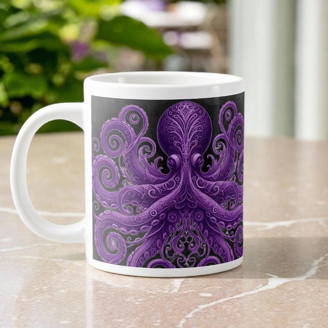 Grande Tasse Purple Octopus Victorian Steampunk Kraken  (Créateur téléchargé)