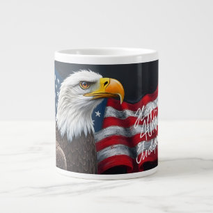 Grande Tasse Pygargue à tête blanche avec drapeau américain Art