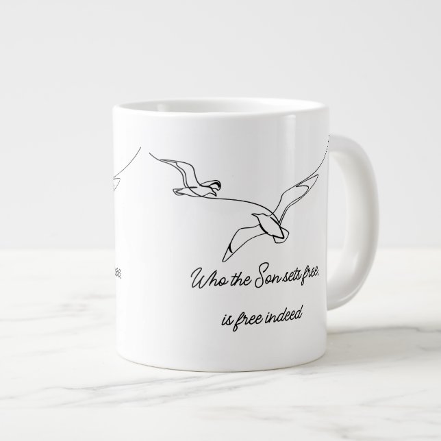 Grande Tasse Qui est libéré par le Fils est vraiment libre Vers (Devant droit)
