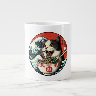 Grande Tasse Ramen de chat Art japonais Style vintage