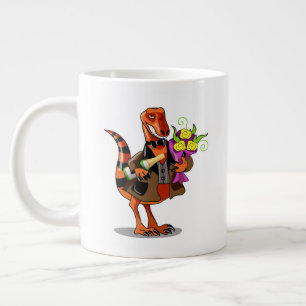 Grande Tasse Raptor Tenant Une Bouteille De Vin Et Fleurs Étinc