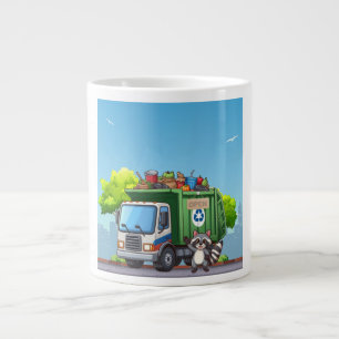 Grande Tasse Raton laveur mignon et camion de "nourriture"