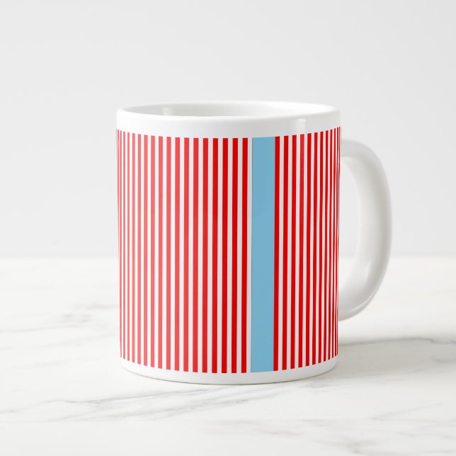 Grande Tasse Rayure rouge bleue (Devant droit)
