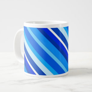Grande Tasse Rayures de bonbons en couches - cobalt et bleu pâl