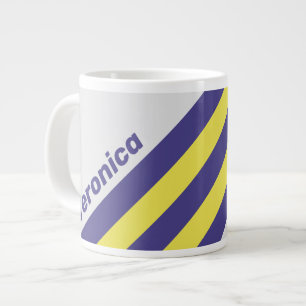 Grande Tasse Rayures de citron électrique rétro au raisin avec