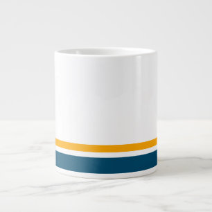 Grande Tasse Rayures de course sarcelle orange amusantes Fond b