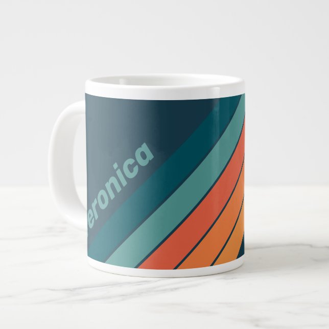 Grande Tasse Rayures de lever de soleil de cactus du désert ave (Devant gauche)