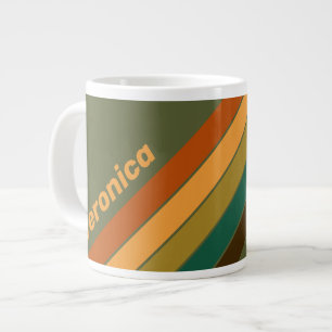 Grande Tasse Rayures de marais forestier vintage avec nom