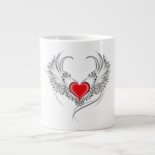 Grande Tasse Red Angel Coeur avec ailes