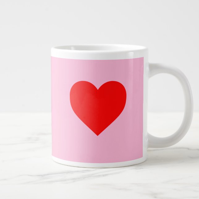 Grande Tasse Red Heart Beat Pastel Rose (Droite)