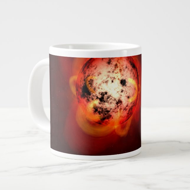 Grande Tasse Red Nwarf Star Orbité Par Une Hypothétique Exoplan (Devant gauche)