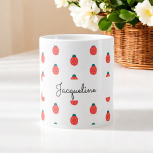Grande Tasse Red White Ladybug Nature Motif Girl