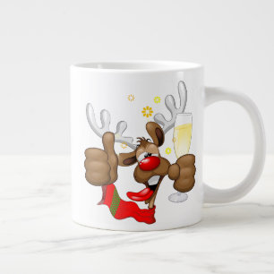 Grande Tasse Reindeer Drunk Funny Caractère de Noël