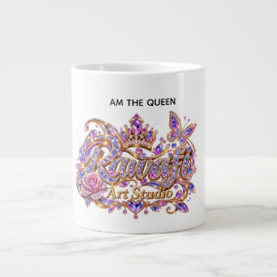 Grande Tasse Reine de cristal Élégance florale rose